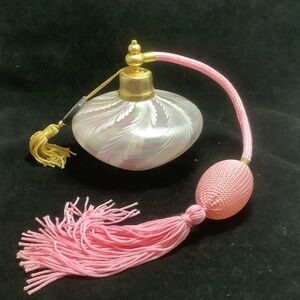Elegant Perfume Atomizer with Pink Tassel